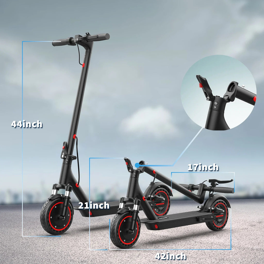 8.5inch Solid Tire Electric Scooter 10.5Ah Powerful Battery 19mph APP Smart Control Scooter 23miles Max Range Double shock absorption for Adult