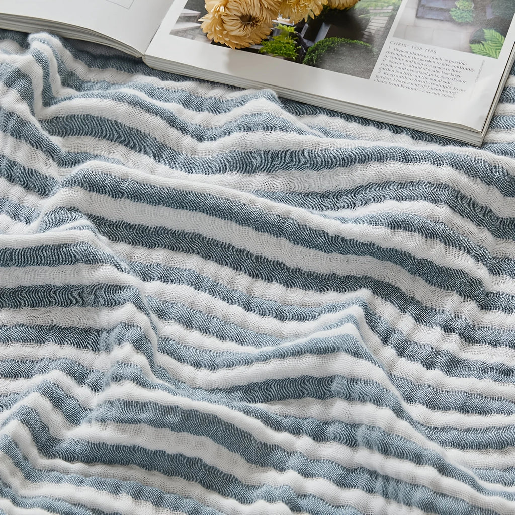 100% Cotton Muslin Blanket Breathable & Lightweight for Couch Bed, Holiday Gift, Machine Washable Cooling Summer Blanket for Hot Sleepers Multipurpose for Picnic Trip Gift for Mom
