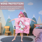 Children's Hooded Microfiber Poncho Towels, Quick-Drying Beach Cover-ups, Bathrobes for Pool and Bath