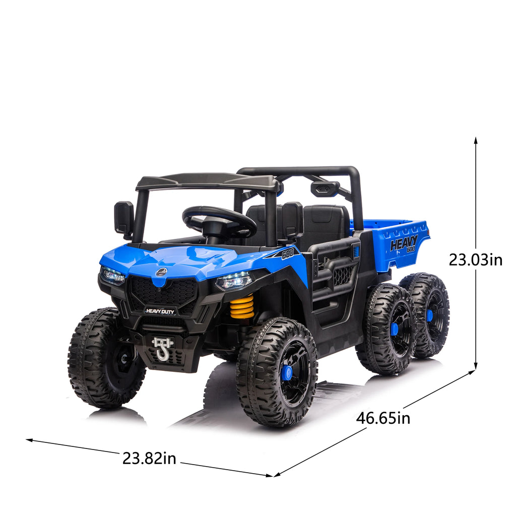 24V 400W Kids Ride on Electric Tractor with Parent Remote Control Suspension Bluetooth Music 1.86-3.11MPH for Kids Blue