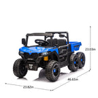 24V 400W Kids Ride on Electric Tractor with Parent Remote Control Suspension Bluetooth Music 1.86-3.11MPH for Kids Blue