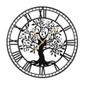 Large Wall Clock, 27” Tree of Life Big Metal Clock, Non-Ticking Decorative Clock