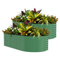 2 Pack 8x4x2FT Galvanized Raised Garden Beds, Rustproof Metal Planter Boxes Open Bottom For Vegetables Flowers Herbs Outdoor Garden