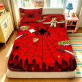 3pcs Spider Animal Printed Coreless Bed Sheet Summer Set Multi Size Comfortable Bedding Decoration Machine Washable