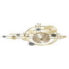 Metal Wall Clock, Luxury Decorative Art Clock, Battery Powered Round Wall Decor Silent Clocks 17.72*30.71in for Home Living Room Bedroom Kitchen Office Decor