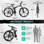 26 Full Suspension Mountain Bikes with Dual Disc Brakes, High Carbon Steel Frame, Suitable for Adults, Men, Women, and Teens - B