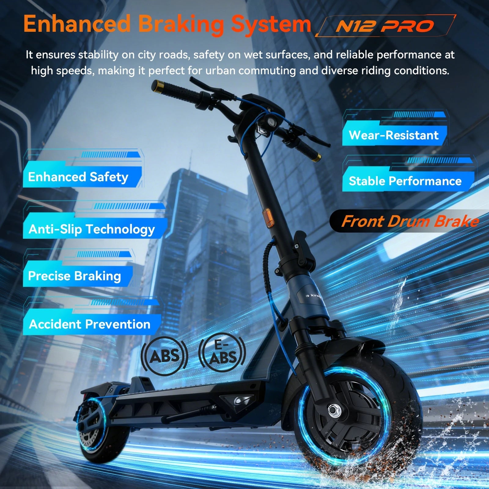 Kingsong Foldable Electric Scooter for Adults, 1000W Motor, 60V 14.5Ah Battery Long Range 50 Miles E-Scooter 31MPH Fast Speed, 10" Air Tires, High Power Commuter Scooter
