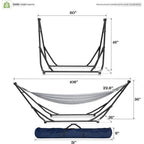 Heavy-Duty Indoor/Outdoor Hammock with Steel Stand, 600lbs Capacity, Durable Double-Layered Polyester, Grey