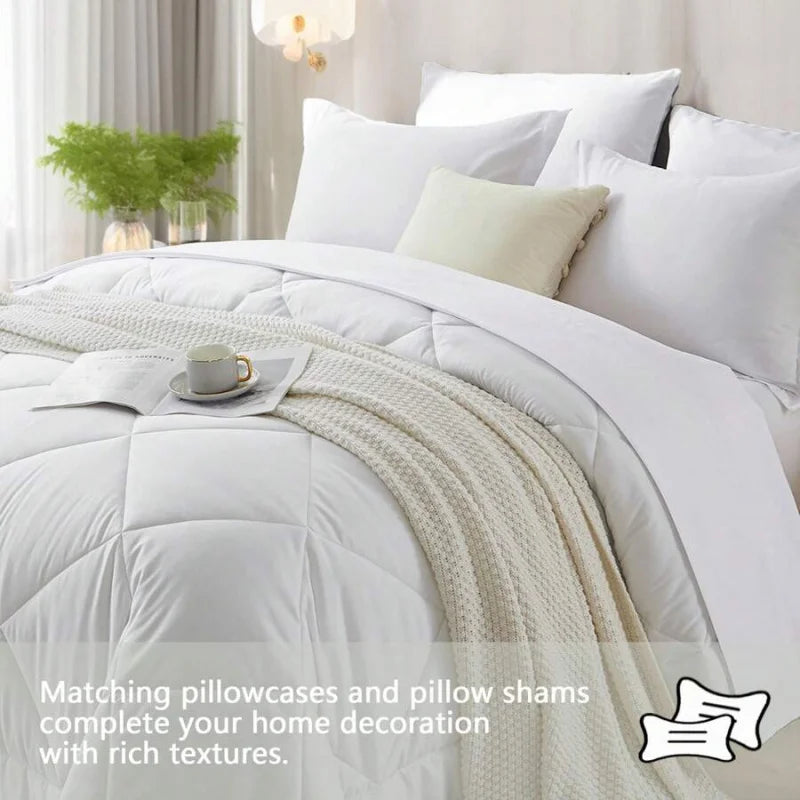 5/7 Piece Solid Color Bed Comforter Set Queen, Creative Geometric Pattern Design, Soft And Comfortable Summer Bedding Set