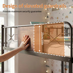 Full Over Full Bunk Bed Detachable Metal Bunk Bed Frame with Higher Guardrail Ladder Under Bed Storage for Dormitory Kids' Room