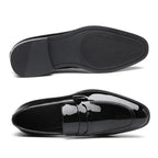 DECARSDZ Mens Slip-On Penny Loafer Casual Dress Shoes Black Wedding Formal Work Pointed Toe Men Tuxedo Shoes