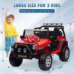 Joyracer 24V 2 Seater Kids Ride on Truck with Remote Control, 4×200W Motor, Electric Battery Powered Toys Car w/ 4 Wheels Spring Suspension, 3 Speeds, LED Lights, Bluetooth Music