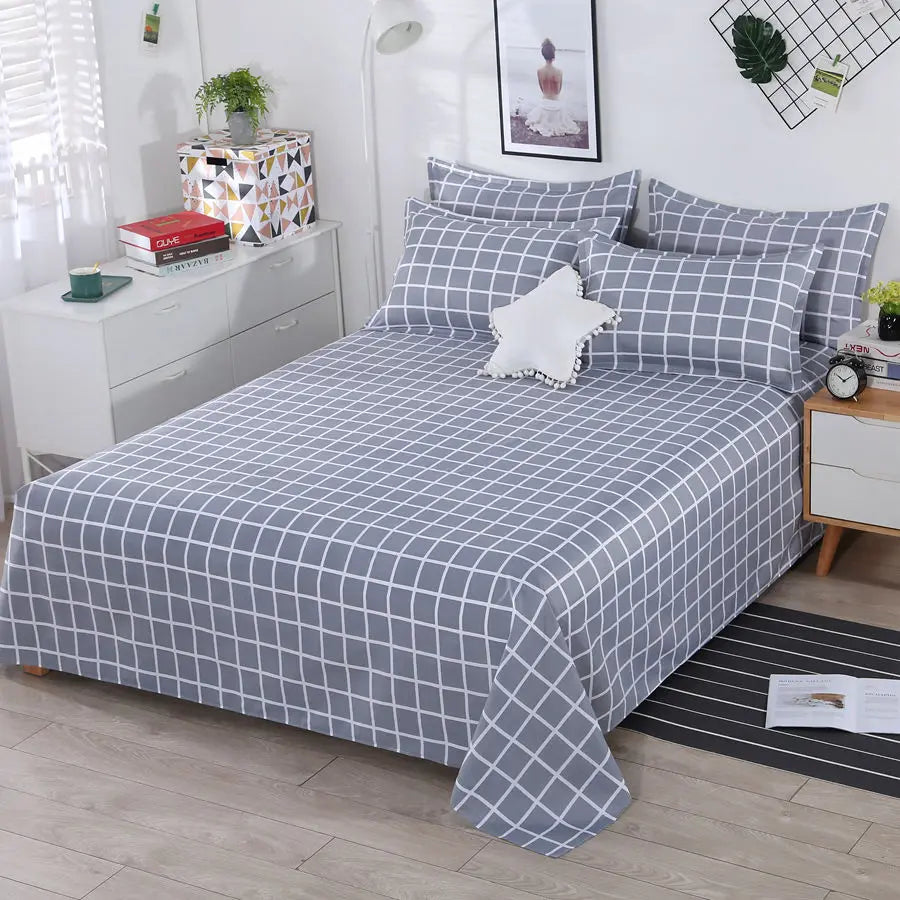 3pcs/Set Home Textile Bed Sheet Set with Pillowcases Cotton Material Lovers Room Bedding Room Flat Sheet