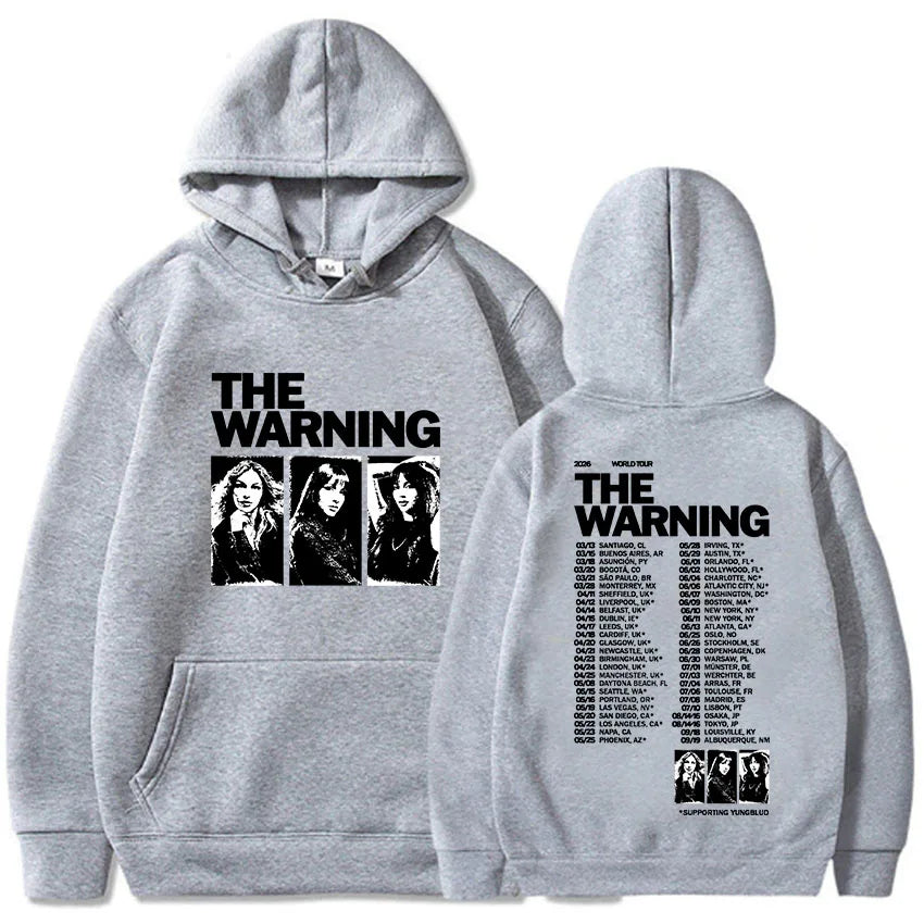 The Warning World Tour 2026 Hoodies Unisex Streetwear Long Sleeve Fleece Hooded Pullovers Graphic Merch Band Fashion Print Hoody