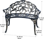 Outdoor Park Yard Patio Balcony Use, Cast Aluminum, Copper, Anti-Rust, Double Seat