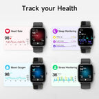 1.85" HD Smartwatch with Call, Fitness Tracking, IP68 Waterproof for Men and Women