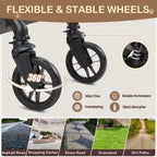 Portable Lightweight Pet Stroller for Medium Dogs - Smooth-Ride 3-in-1 Car Seat Combo with Detachable Carrier Rubber Wheels Quick-Folding for Seniors Cats up to 50 Lbs