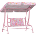 2-Person Pink Outdoor Swing Chair with Adjustable Seat and Safety Belt for Patio, Porch, or Garden