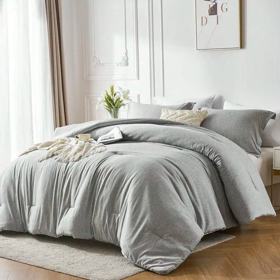 2/3-Piece Soft Luxury Bed Comforter Set Queen, Boho Cationic Dyeing Breathable Fluffy Bed Sets With 1 Comforter And 1 Or 2 Pillo