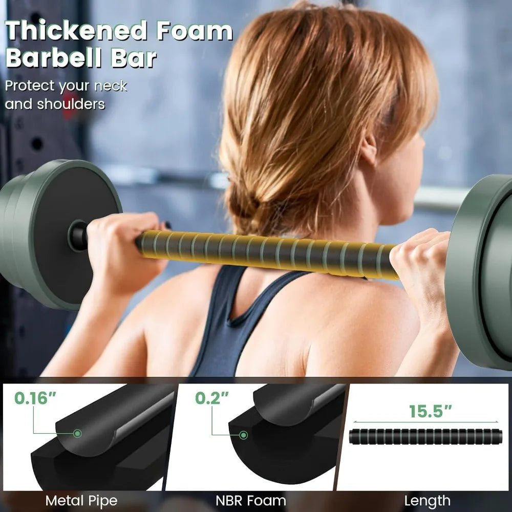 Adjustable 4-in-1 Free Weight Set: Dumbbells, Barbells, Kettlebells, Push-up Stands for Home Gym Workout
