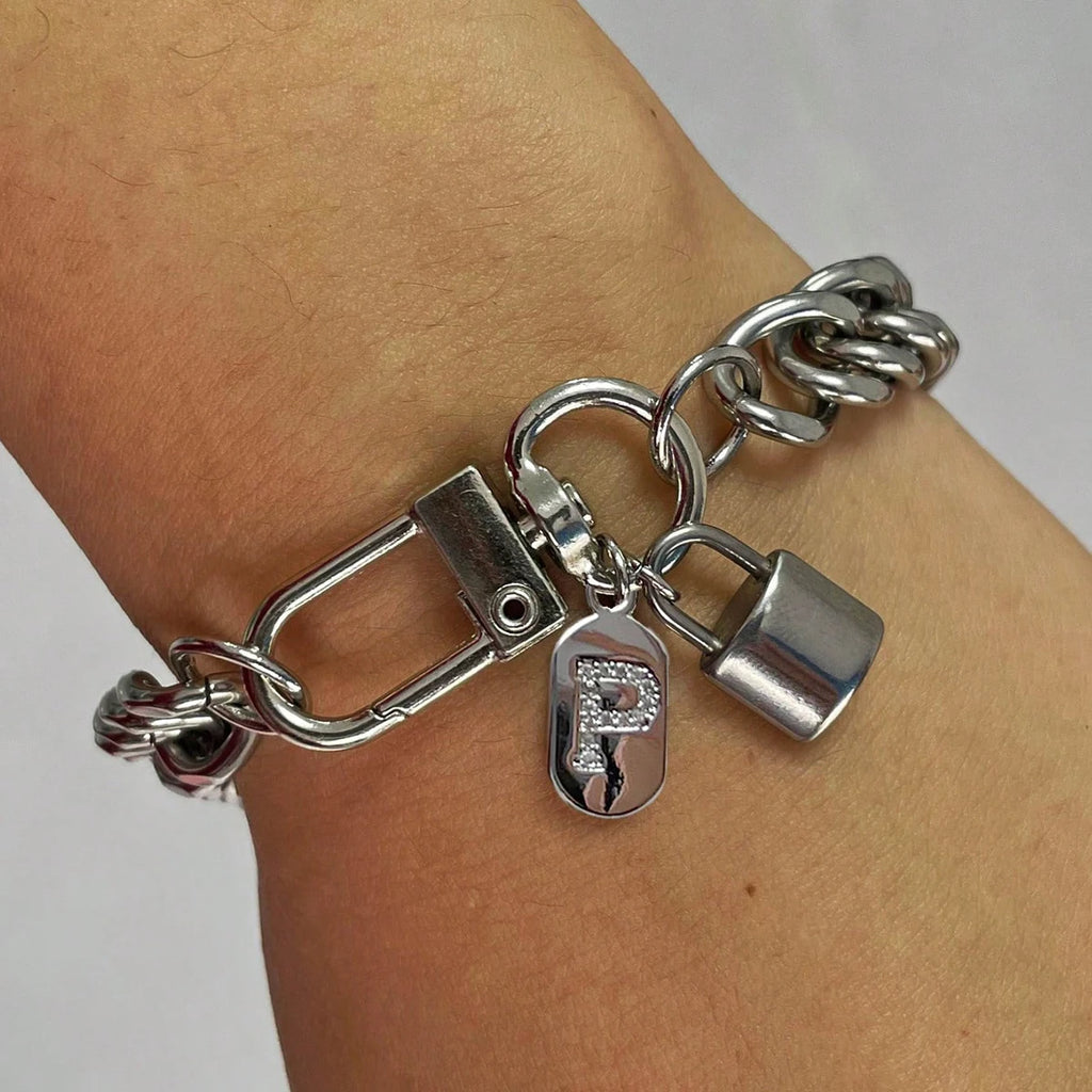 1 Pc Silver Oval Bracelet With A-Z26 Letter Necklace, Unique And Exquisite Style, Suitable For Festivals And Daily Wear