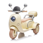 12V Two motors Kids Ride On Level Up Two-seater  Electric Motorcycle,Three-wheel Toy w/Music,Bluetooth,USB,Backseat flip adult seat,Portable Storage Hooks&Oversized  Trunk,LED Headlight  For Kids 3-6.