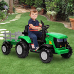 12V Kids Electric Tractor Ride On Toy With Dual Motors, 4 Wheel Battery Powered Farm Vehicle, 4 MPH Toddler Quad For Ages 3-6