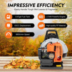 New 63CC 2-Stroke Backpack Gas Leaf Blower, 4.3HP, 850CFM Commercial Use for  Road Sweeping, Including Leaf and Snow Clearance