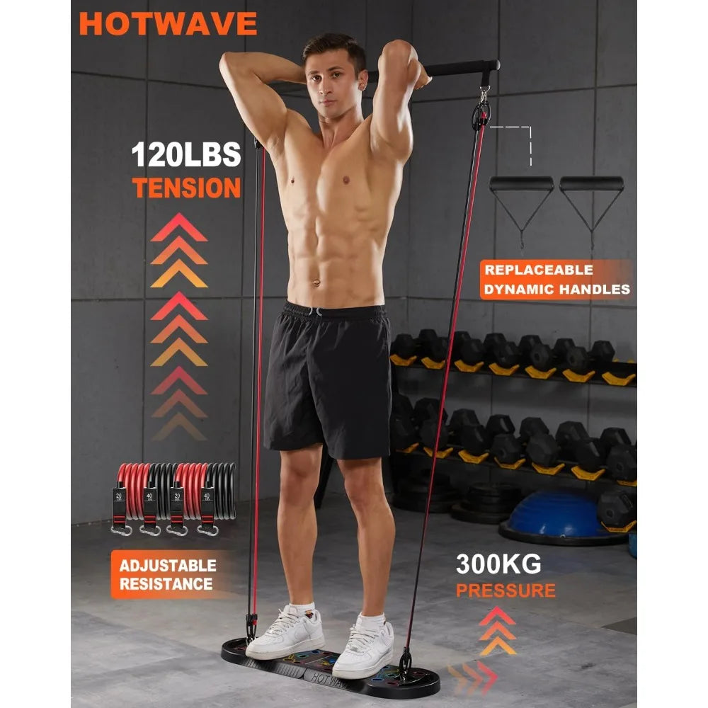 HOTWAVE Push Up Board, Portable PushUp Board, Foldable 20 in 1 Push Up Bar | Multifunctional Pushup Handles for Floor, Professional Strength Training Equipment For Men and Women at Home Gym