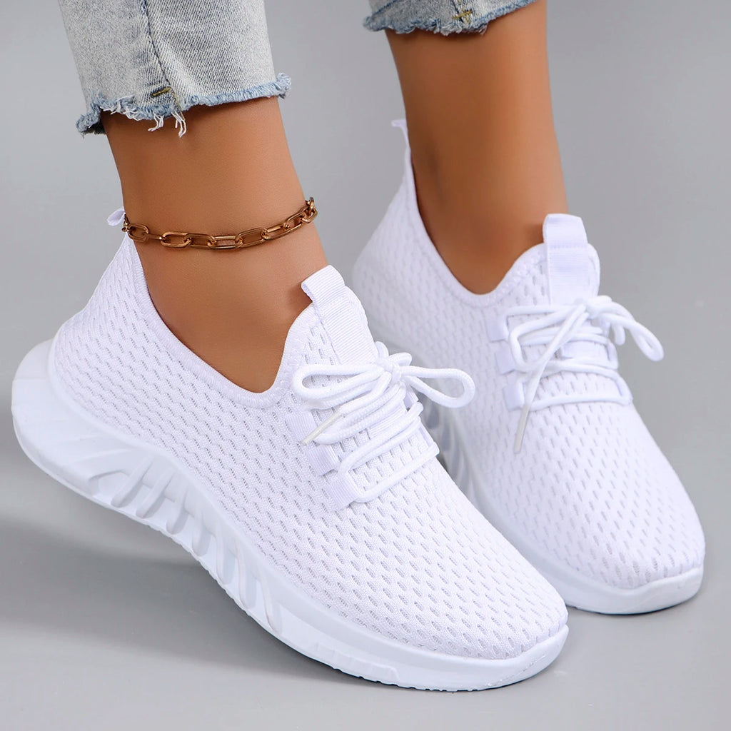 Women's Breathable Mesh Flat Shoes Casual Sports Sneakers Summer Walking Shoes Clearance Free Shipping