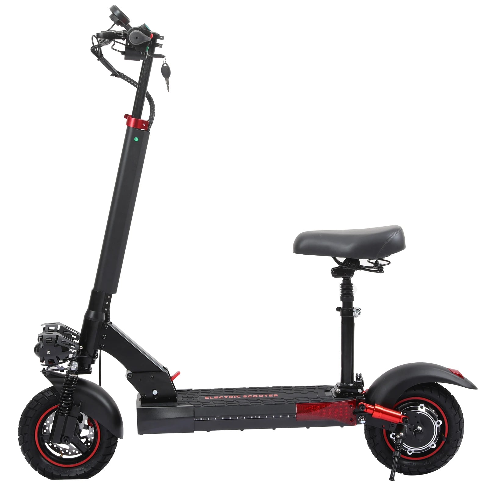 Foldable Electric Scooter 800W 48V 10 inch off-road Front-Rear Suspension E Scooter with Seat for Fun and Commuting