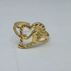 Duoying Custom Initial Rings Personality Hip-Hop Ring Heart Rings Letter Ring Heart Shape Gifts For Mom Gift