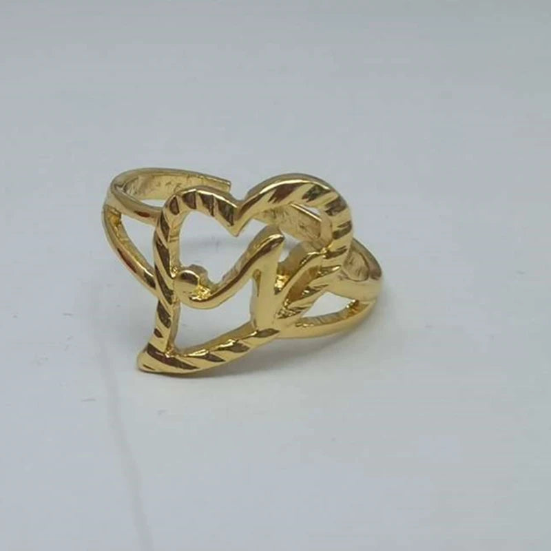 Duoying Custom Initial Rings Personality Hip-Hop Ring Heart Rings Letter Ring Heart Shape Gifts For Mom Gift