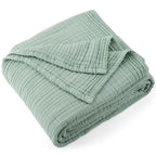 100% Cotton Muslin Blanket 108" X 90" Size 4-Layers Summer Gauze s for Bed Couch Soft Lightweight Breathable Linen Blankets Bed