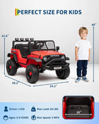 12V Kids Ride On Truck Car w/Parent Remote Control, 3 Speeds, Emergency Braking, LED Lights, Music & Horn Kids Electric Vehicles