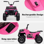 12V Kids Ride On Electric ATV, Ride Car Toy with Bluetooth Audio,High/Low Speed, LED Headlights, Battery Indicator & Radio