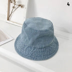Unisex Cotton Bucket Hats Women Summer Sunscreen Panama Hat Men Denim Fabric Sunbonnet Outdoor Fisherman Hat Beach Cap