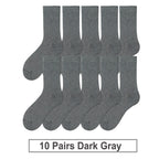10 Pairs New Men's Cotton Socks Black Business Men Socks Soft Breathable Autumn Spring for Male White US6-10