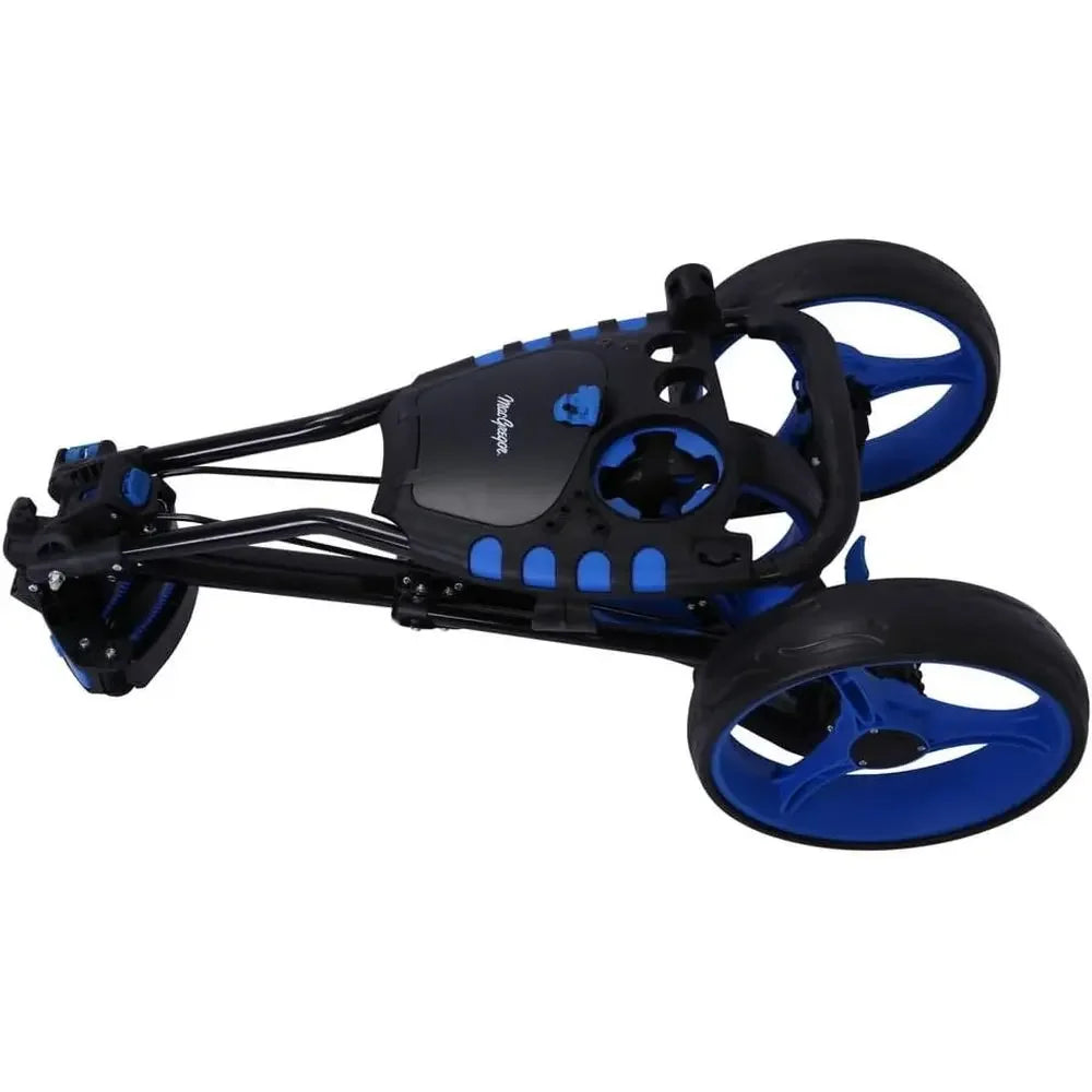 Collapsible Lightweight 3-Wheel Cart with Push/Pull Function, Foot Brake, Umbrella and Drink Holders
