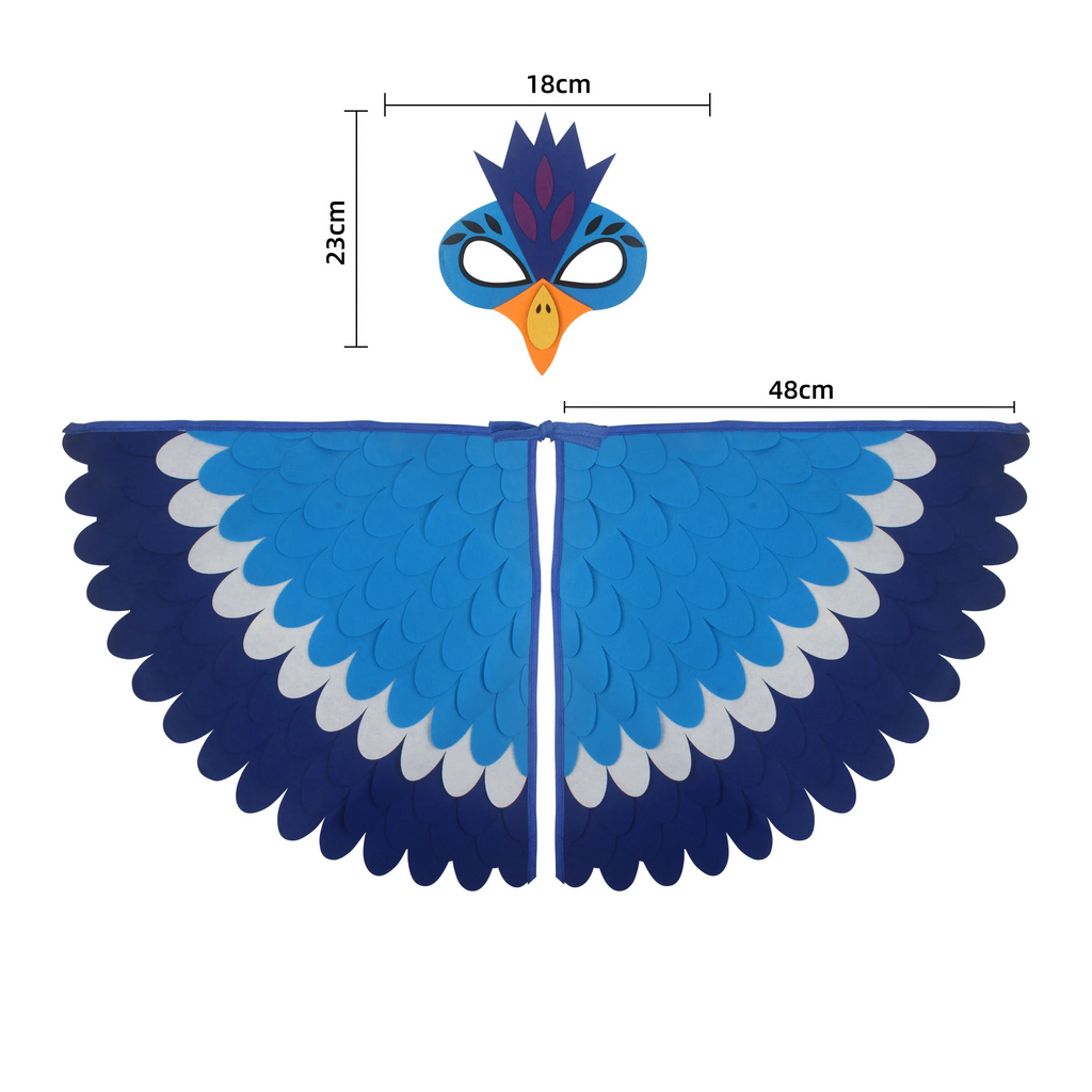 Cute Owl Wings Costume Animal Peacock Pattern Felt Cloak With Matching Mask Performance Props Halloween Carnival Cosplay Cape halloween costumes for women my hero academia superman costume adults haikyuu cosplay