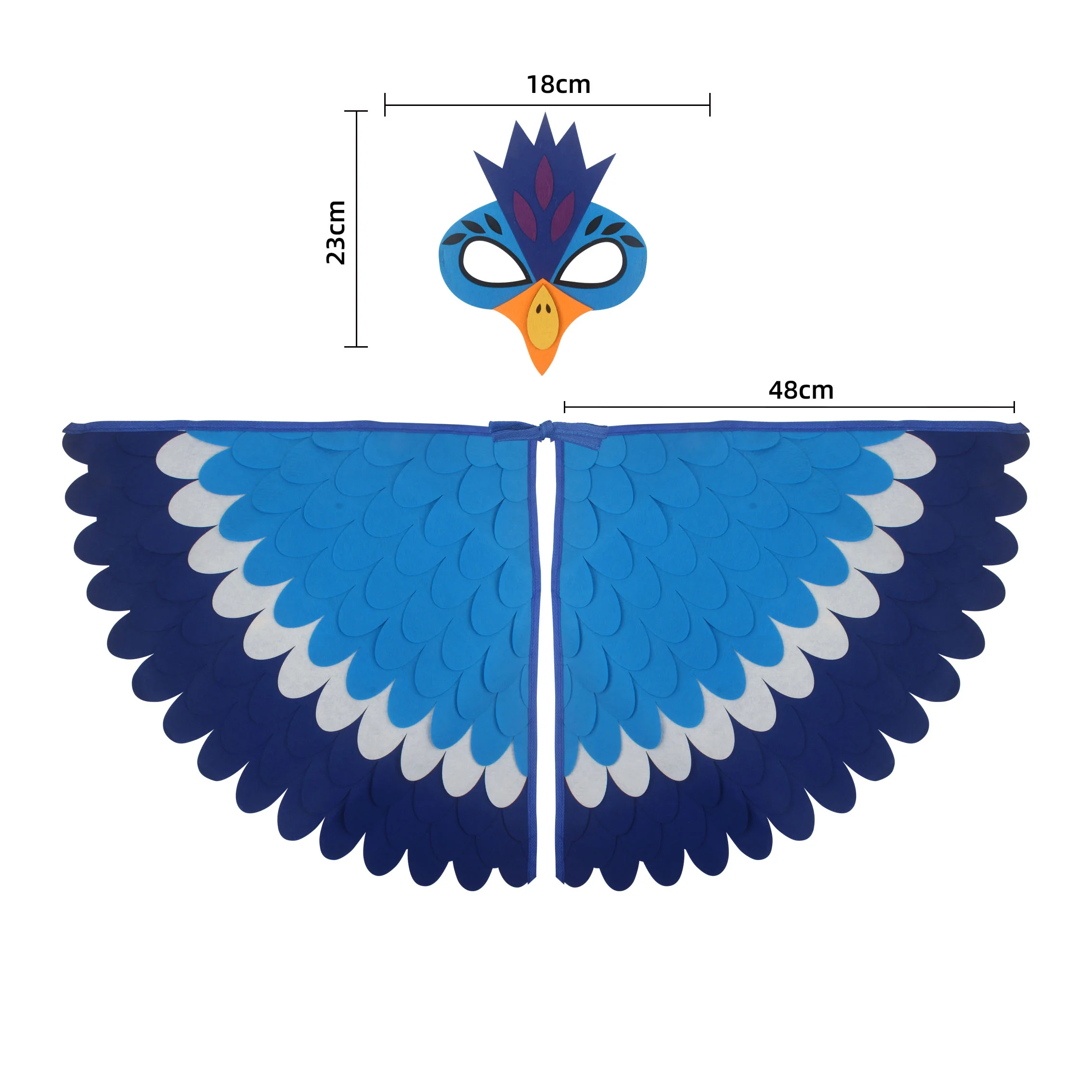 Cute Owl Wings Costume Animal Peacock Pattern Felt Cloak With Matching Mask Performance Props Halloween Carnival Cosplay Cape halloween costumes for women my hero academia superman costume adults haikyuu cosplay