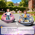 12V Kids Electric Bumper Car With Remote Control, 360° Spin, LED Light, Soft Bumpers, Rechargeable Ride-On Toy For Indoor Outdoor