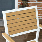5Pc Outdoor Table and Chairs, Aluminum Patio Dining Set for 4 W/ Hdpe Materials Dinner Table with Umbrella Hole Yellow