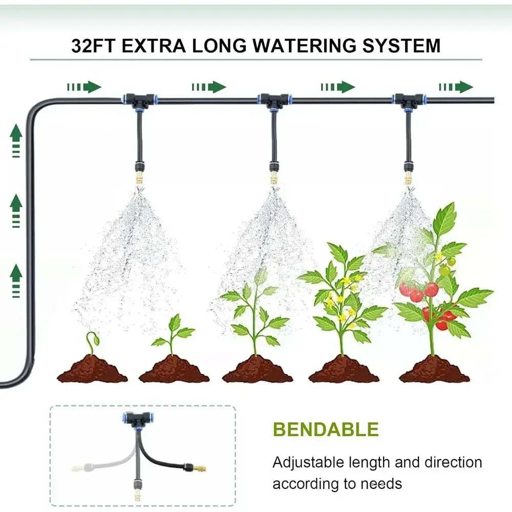 12ft x 6.6ft x 6.6ft Large Walk-in Greenhouse Kit with Watering System for Outdoor Gardening