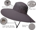 Leotruny Lightweight Windproof Super Wide Brim Waterproof Bucket Hat UPF 50+ UV Resistant Outdoor Sun Hat For Beach Fishing Travel Gardening