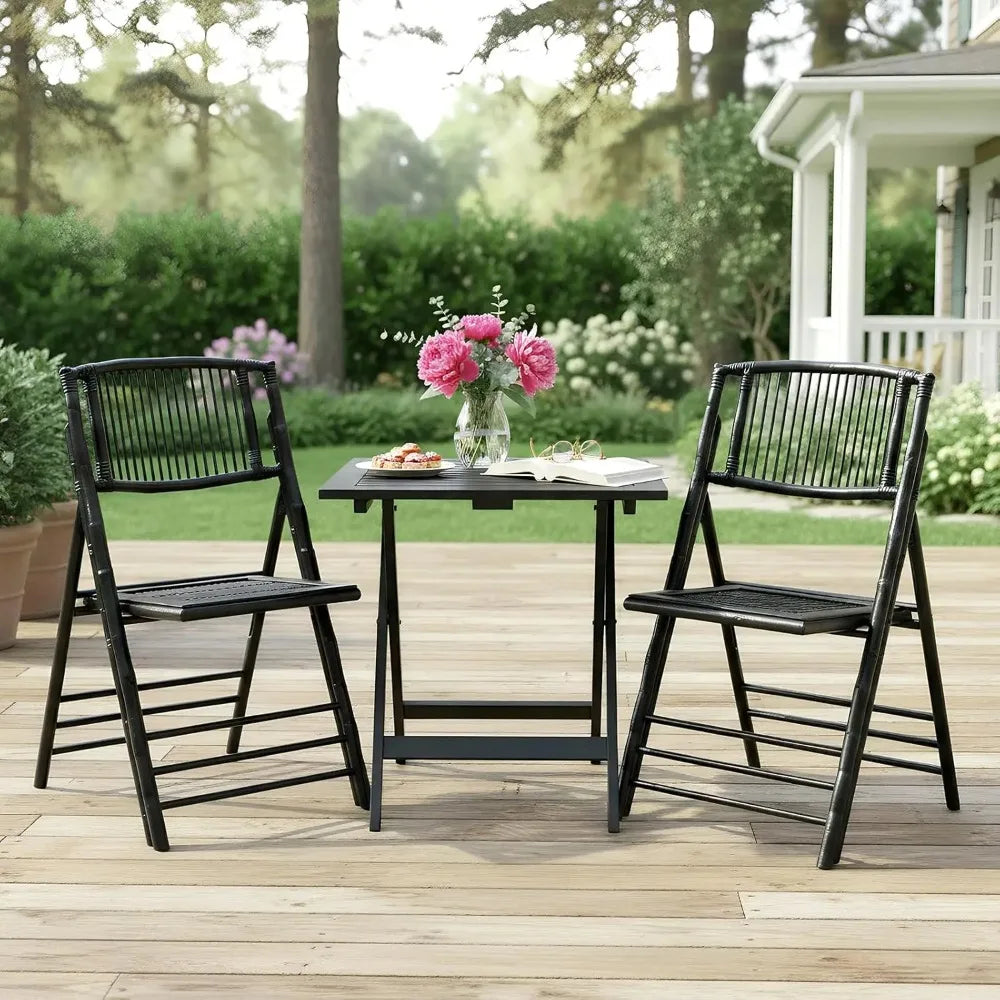 Bamboo Folding Chairs 1/2/4 Pack Foldable Dining Wood Chairs for Outdoor Indoor Garden Patio Lawn Porch Wedding, Customized