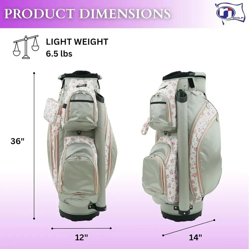 14-Way Divider Top Women's Deluxe Golf Bag - Stylish Cart Bag for Ladies