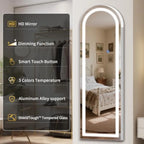 Arch Full Length Standing Mirror with LED Lights, 68"x26" Lighted Mirror with Dimming and 3 Color Lighting, Tall Mirror Full Bo