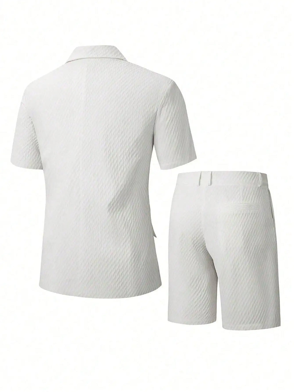 2pcs Men's Short Sleeve Suit Jacket And Shorts Set, Casual And Fashionable Daily Wear, Suitable As Gift For Male Friends