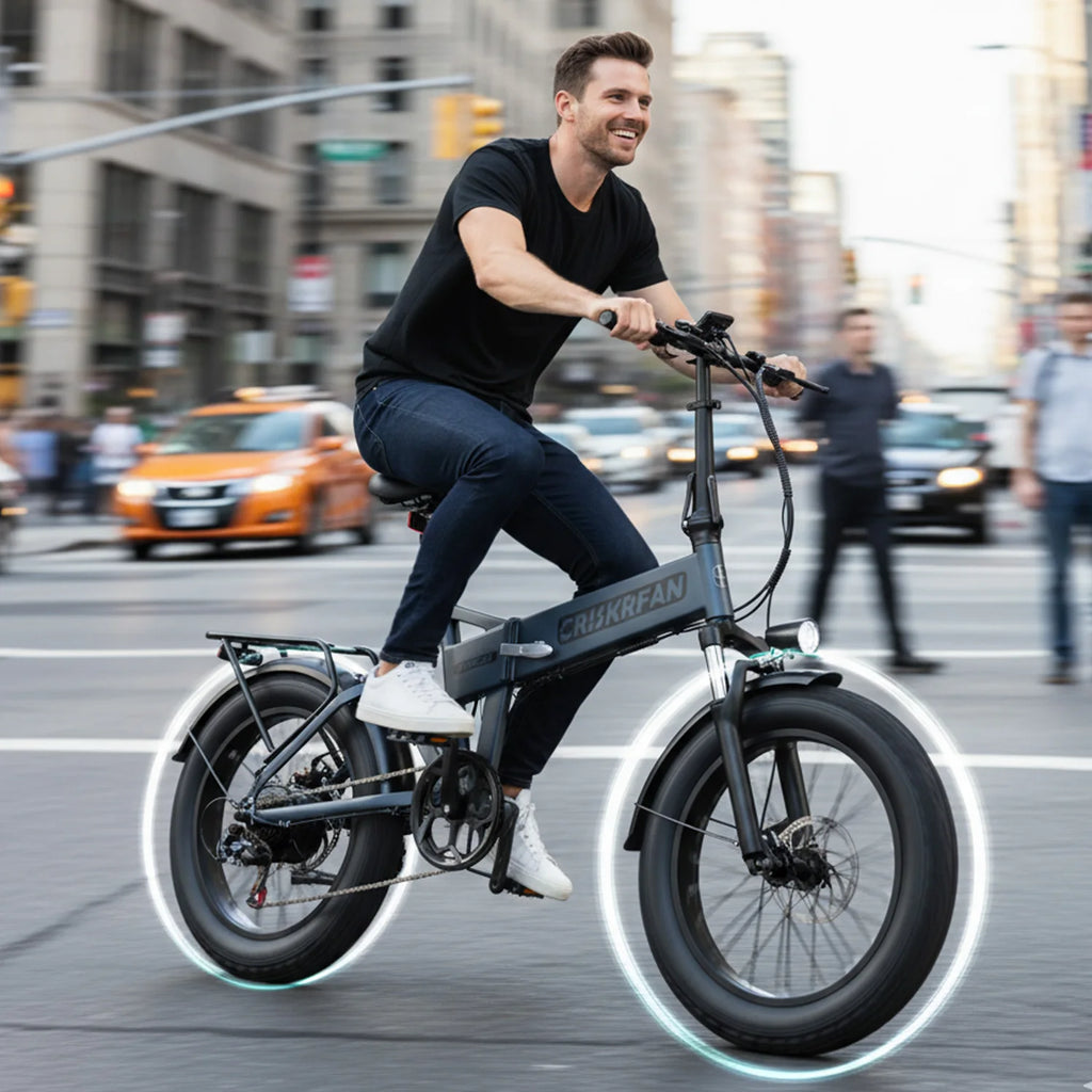 MX-21 Foldable Adult Electric Bike 1000W Motor Removable 48V 15Ah Large Battery 20 All-Terrain Fat Tire E-bike